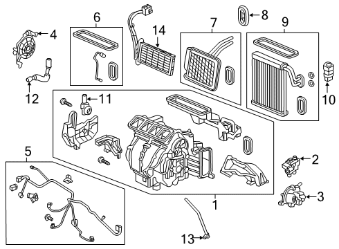 2021 Honda Insight A/C & Heater Control Units Switch Assembly (Mirror Black) Diagram for 79610-TXM-A01ZA