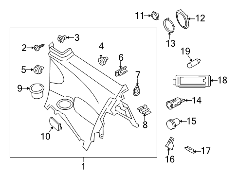 2017 Mini Cooper Interior Trim - Quarter Panels Clamp Diagram for 07149172157