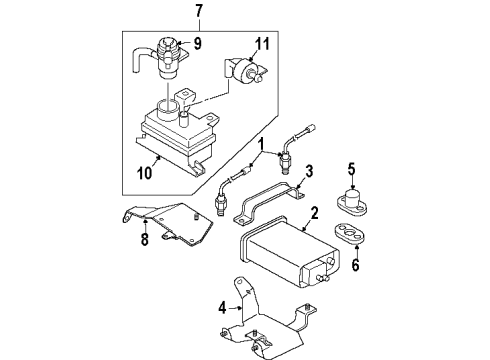 1995 Isuzu Trooper Emission Components Valve, Exhuast Diagram for 8-94364-874-1