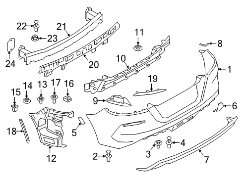 2019 BMW Z4 Rear Bumper Guide For Bumper, Side, Left Diagram for 51127436841