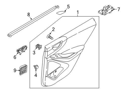 2020 Hyundai Ioniq Front Door Cover Assembly-RR Dr Pull HDL, RH Diagram for 83742-G2000-TRY