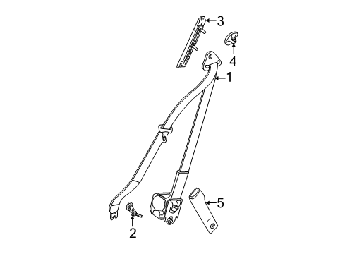 2006 Chevrolet Equinox Seat Belt Latch Diagram for 89022936