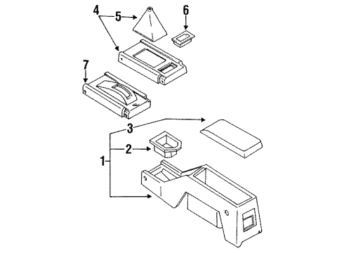 1989 Toyota Pickup Console Console Diagram for 58901-89126-03