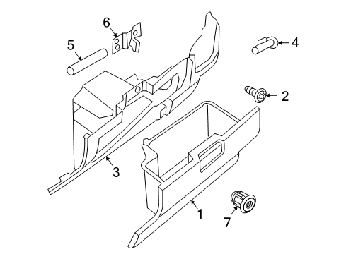 2004 Infiniti QX56 Glove Box Part Not Available Diagram for 68640-7S000