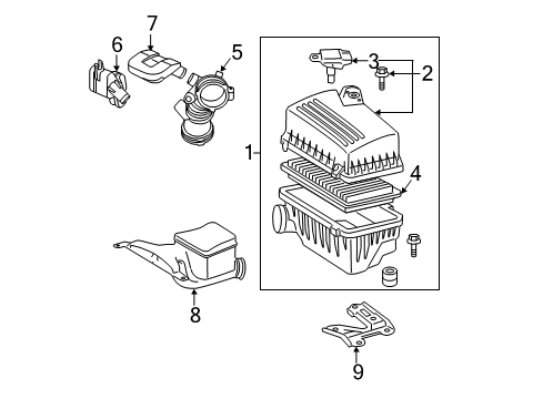 2011 Toyota Camry Filters Air Inlet Assembly Diagram for 17750-36010