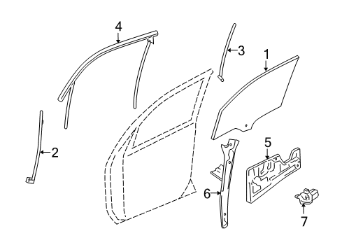 2007 Pontiac Torrent Front Door Run Channel Diagram for 15853016