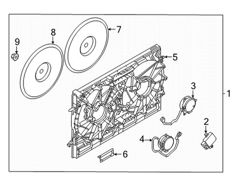 2021 Nissan Rogue Cooling System, Radiator, Water Pump, Cooling Fan Motor & Fan Assy-W/Shroud Diagram for 21481-6RA0A