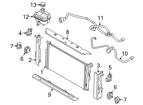 2019 BMW i3 Radiator & Components Module Carrier, Right Diagram for 17117616026