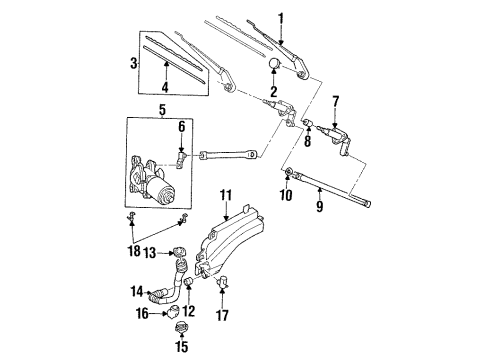 1997 Acura SLX Wiper & Washer Components Rubber Front Wiper Blade Diagram for 2-90831-940-0