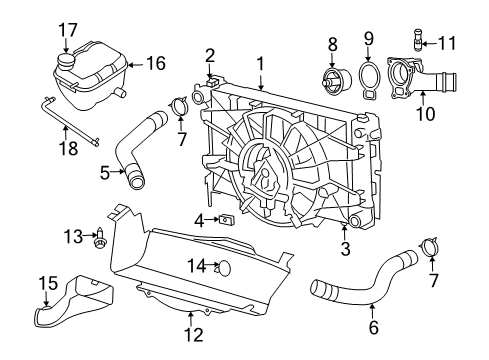 2003 Dodge Viper Radiator & Components Engine Cooling Radiator Diagram for 5264994AC