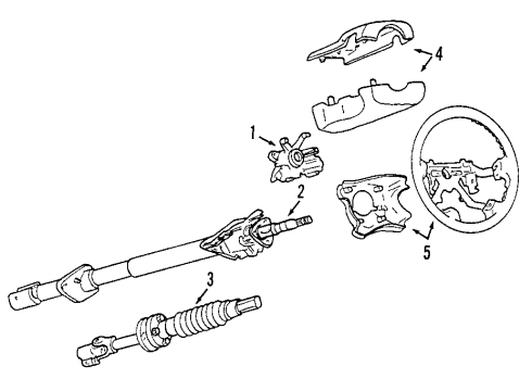 1999 Honda Passport Steering Column & Wheel, Steering Gear & Linkage Shaft Assembly, Steering Diagram for 8-97124-951-0