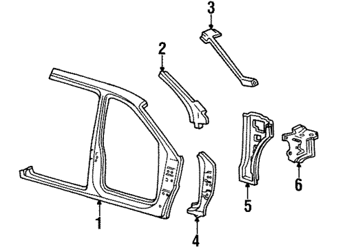 2002 Ford Windstar Uniside Hinge Pillar Reinforcement Diagram for XF2Z-1622842-AA