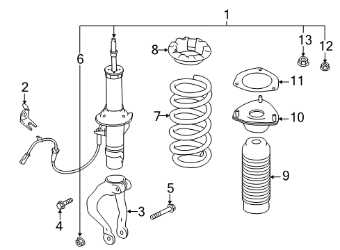 2020 Infiniti Q60 Struts & Components - Front Bolt-Front Shock Absorber Diagram for 56127-AQ31A