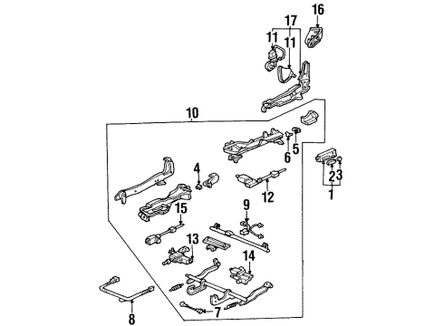 1995 Honda Accord Tracks & Components Box, L. Gear Diagram for 81517-SM4-G52