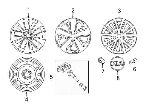 2016 Kia Optima Wheels, Center Cap Wheel Assembly-Aluminum Diagram for 52910D5370