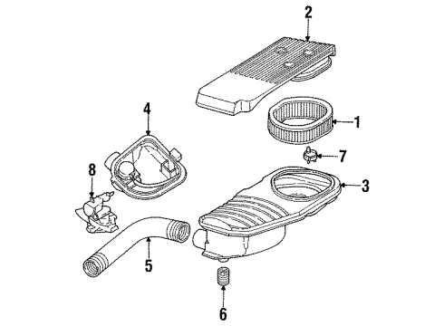 1994 Dodge Spirit Air Inlet Body-Air Cleaner Diagram for 5277855
