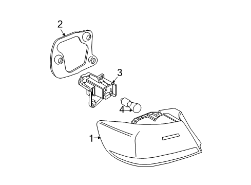 2007 BMW 328i Bulbs Rear Light In The Side Panel, Left Diagram for 63217174403