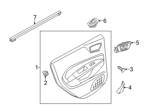 2013 Ford Fiesta Front Door Belt Weatherstrip Diagram for AE8Z-5425861-A