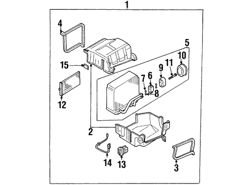 1998 Infiniti Q45 Air Conditioner Cooling Unit Assy Diagram for 27270-6P102