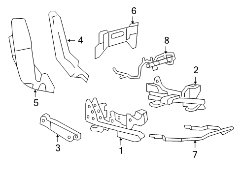 2008 Ford F-150 Tracks & Components Seat Track Diagram for 6L3Z-1661704-B