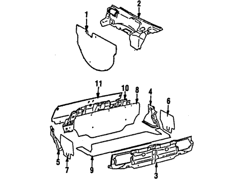 1988 Toyota MR2 Interior Trim Garnish, Front Pillar, RH Diagram for 62211-17021-11