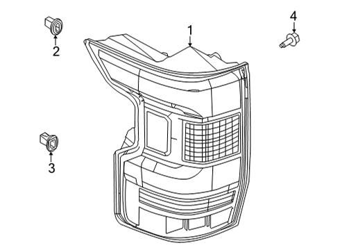 2022 Nissan Frontier Combination Lamps COMBINATION LAMP ASSY-REAR, RH Diagram for 26550-9BU1A