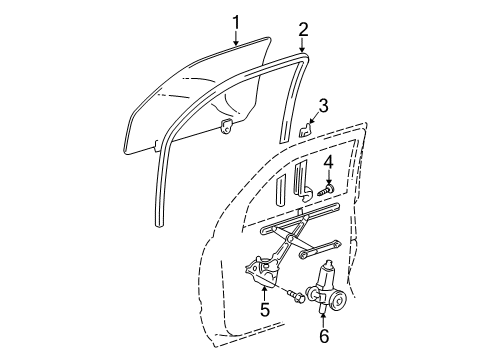 2007 Toyota Highlander Front Door Sash Channel Diagram for 67403-48030