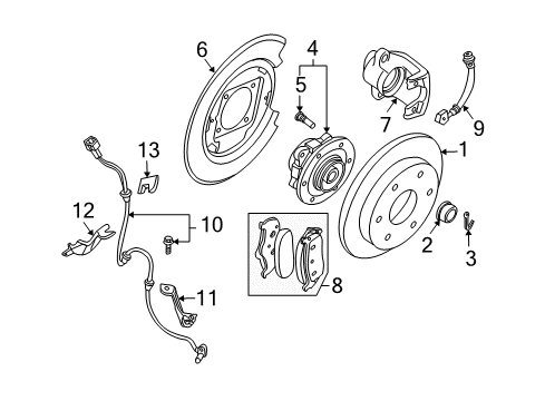 2010 Infiniti QX56 Rear Brakes Hose Assy-Brake Diagram for 46210-ZV51A