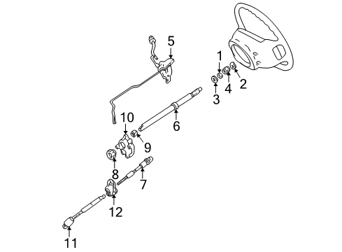 1997 Ford Explorer Gear Shift Control Lower Shaft & Joint Assembly Diagram for F77Z-3B676-EA