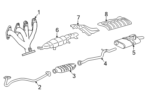 1998 Chevrolet Cavalier Exhaust Components Exhaust Muffler Assembly (W/ Tail Pipe) Diagram for 22648874