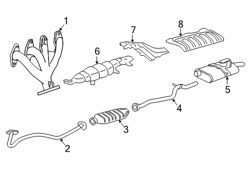 1996 Chevrolet Cavalier Exhaust Components Exhaust Muffler Assembly (W/ Tail Pipe) Diagram for 22648876