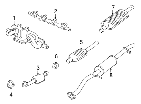 2006 Mercury Mariner Exhaust Manifold Converter Insulator Diagram for YL8Z-5F262-AA