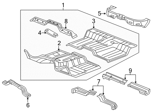 2013 Ram 1500 Cab - Floor Panel-Rear Floor Pan Diagram for 55275553AD