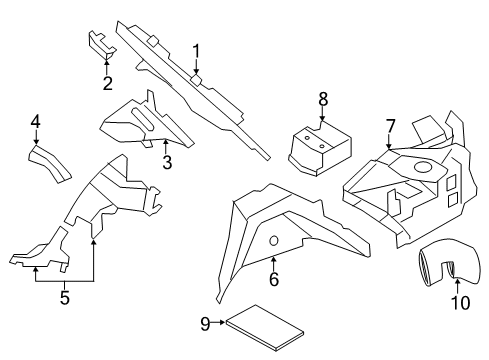 2014 BMW 740Li Interior Trim - Quarter Panels Sound Deadener Diagram for 51488165271