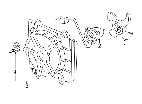 1998 Honda Accord Cooling System, Radiator, Water Pump, Cooling Fan Shroud (Denso) Diagram for 19015-PAA-A01