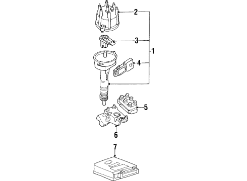 1994 Ford Thunderbird Distributor Synchronizer Box Diagram for F2SZ-12A362-AA