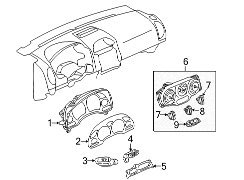 2007 Saturn Vue Switches Cover, Accessory Switch Opening Diagram for 15237185