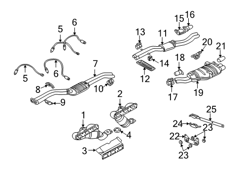 2004 BMW 330Ci Exhaust Components Sports Exhaust System Diagram for 18100026767