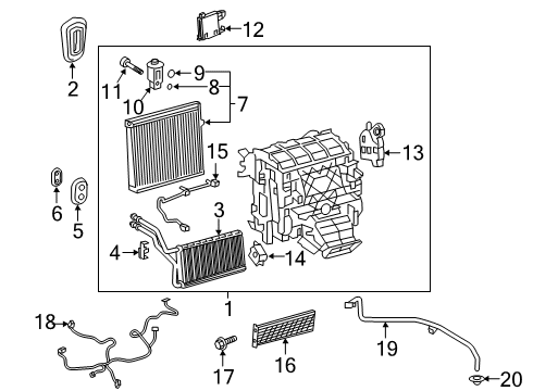 2019 Toyota RAV4 Air Conditioner Heater Core Diagram for 87107-06100