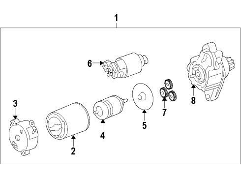 2012 Lexus RX350 Starter Reman Starter Diagram for 28100-0P080-84