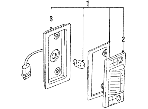 1985 Nissan Pulsar NX Front Lamps - Side Marker Lamps Lamp FLASHER LH Diagram for 26165-16M00