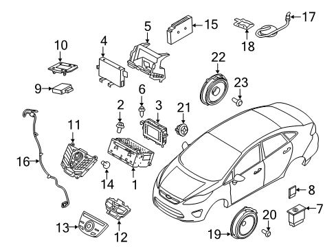 2015 Ford Fiesta Driver Information Center Front Door Speaker Diagram for BE8Z-18808-B