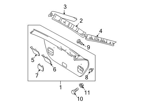 2009 Scion tC Interior Trim - Lift Gate Lift Gate Trim Diagram for 67750-21060-B0