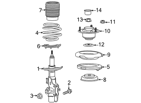 2021 Cadillac CT5 Struts & Components - Front Coil Spring Diagram for 84766440