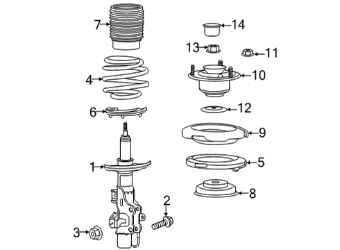 2021 Cadillac CT5 Struts & Components - Front Strut Diagram for 84803337