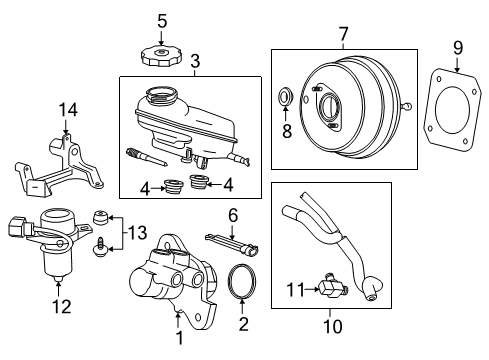 2015 Cadillac ATS Dash Panel Components Booster Assembly Diagram for 23415092