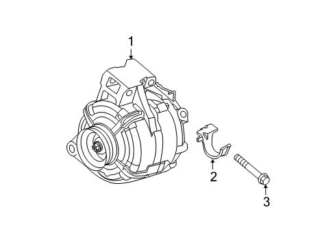 2009 Chevrolet Malibu Alternator Alternator Bracket Diagram for 15892163