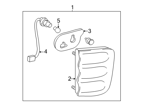 2002 Toyota Sequoia Tail Lamps Lens Diagram for 81591-0C010