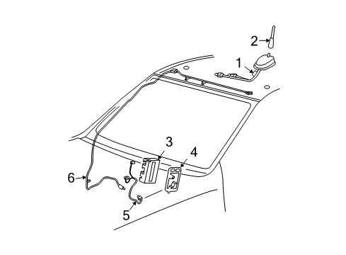 2010 GMC Canyon Navigation System Base Asm-Mobile Telephone & Vehicle Locating Antenna Eccn=7A994 Diagram for 20853703