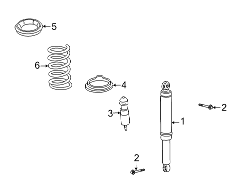 2009 Saturn Vue Shocks & Components - Rear Shock Bolt Diagram for 11518434